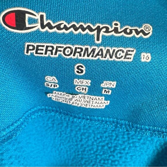 Champion Duofold Performance blue cowl neck sweatshirt size small - Picture 7 of 8